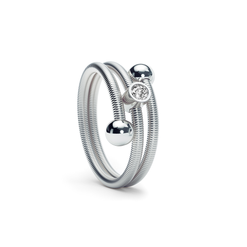 Niessing Colette C Embrace Ring 2-fach mit Fassung Platinum N371932