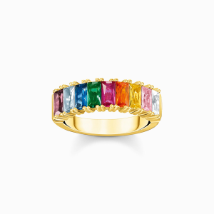 Thomas Sabo Rainbow Heritage Ring bunte Steine gold TR2404-996-7