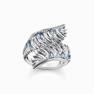 Thomas Sabo Rising Phoenix Ring Phönix-Flügel mit blauen Steinen silber TR2409-644-1