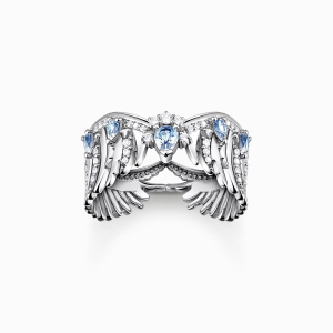 Thomas Sabo Rising Phoenix Ring Phönix-Flügel mit blauen Steinen silber TR2411-644-1