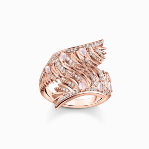 Thomas Sabo Rising Phoenix Ring Phönix-Flügel mit rosa Steinen roségold TR2409-323-9