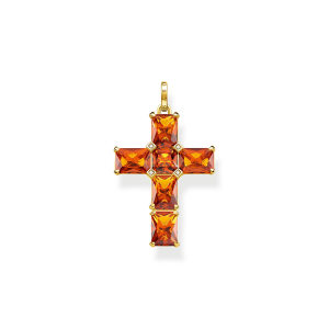 Thomas Sabo Sparkling Heitage Anhänger Kreuz orange Steine PE890-971-8