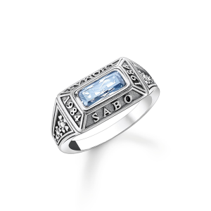 Thomas Sabo Sparkling Heitage Ring College Ring blauer Stein TR2340-644-31