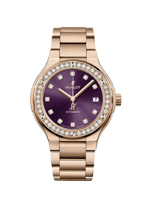 Hublot Classic Fusion Classic Fusion King Gold Purple Diamonds Bracelet 568.OX.898V.OX.1204