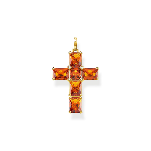 Thomas Sabo Sparkling Heitage Anhänger Kreuz orange Steine PE890-971-8