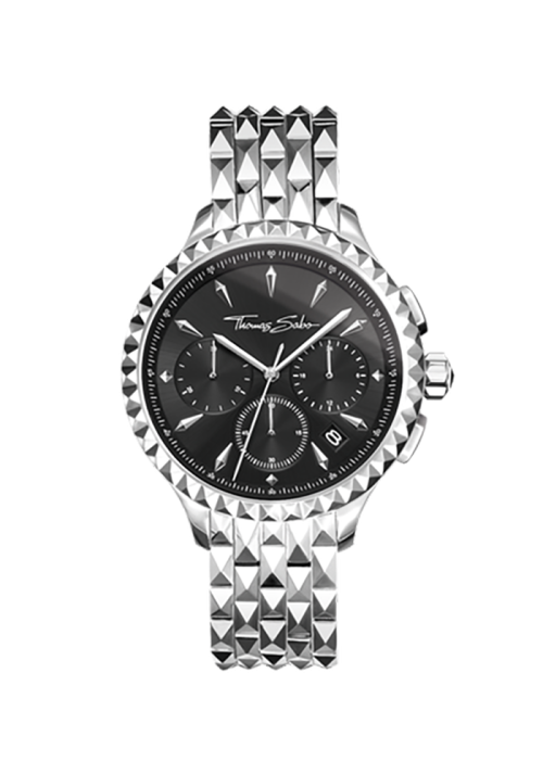 Thomas Sabo Rebel at Heart Damenuhr Rebel at Heart Chronograph silber schwarz WA0346-201-203