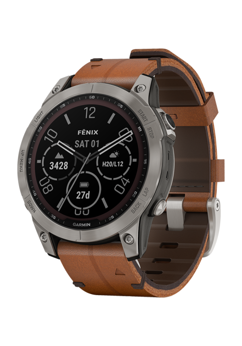 Garmin fēnix fēnix® 7 Sapphire Solar Edition titanium/braun 010-02540-31