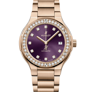 Hublot Classic Fusion Classic Fusion King Gold Purple Diamonds Bracelet 568.OX.898V.OX.1204