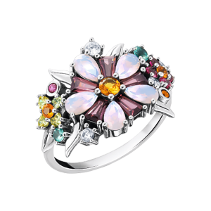 Thomas Sabo Ring Blumen farbige Steine silber TR2335-342-7