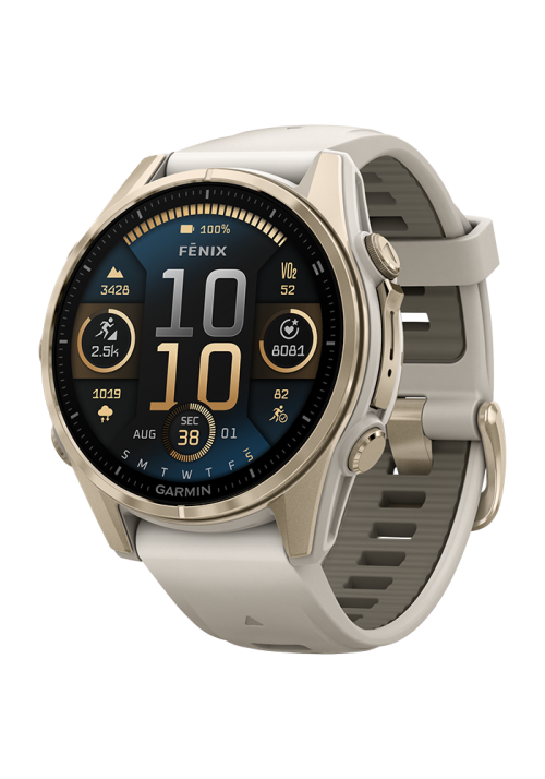 Garmin fēnix® 8 - 43 mm AMOLED Nebelgrau/Softgold 010-02903-11