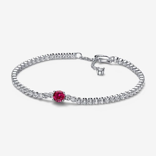 Pandora Timeless Rotes Funkelndes Rundes Pavé Tennisarmband 592403C01