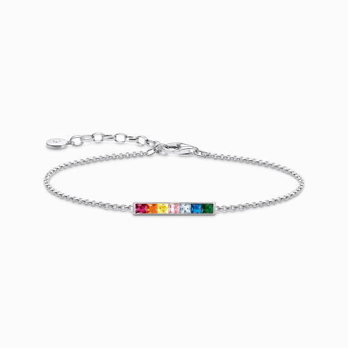 Thomas Sabo Rainbow Heritage Armband bunte Steine silber A2068-477-7