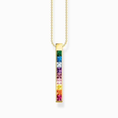 Thomas Sabo Rainbow Heritage Kette bunte Steine gold KE2146-996-7