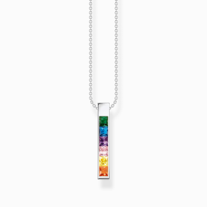 Thomas Sabo Rainbow Heritage Kette mit bunten Steinen Silber KE2113-166-7