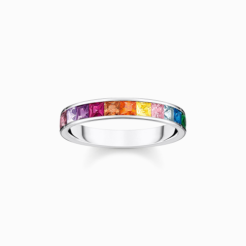 Thomas Sabo Rainbow Heritage Ring bunte Steine silber TR2403-477-7