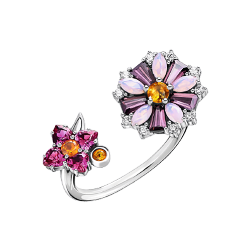 Thomas Sabo Ring Blumen farbige Steine silber TR2336-342-7