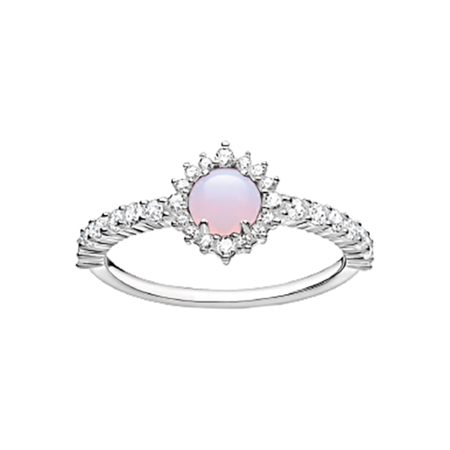 Thomas Sabo Ring opalfarbener Stein rosa schimmernd TR2344-166-7