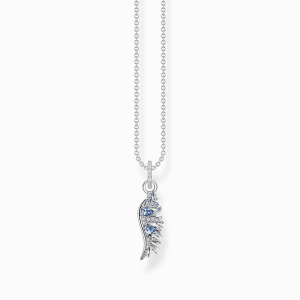 Thomas Sabo Rising Phoenix Kette Phönix-Flügel mit blauen Steinen silber KE2168-644-1