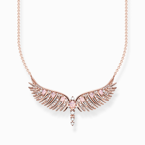 Thomas Sabo Rising Phoenix Kette Phönix-Flügel mit rosa Steinen roségold KE2167-323-9