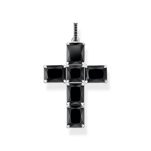 Thomas Sabo Sparkling Heitage Anhänger Kreuz schwarze Steine PE922-641-11