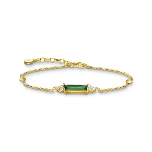 Thomas Sabo Sparkling Heitage Armband grüner Stein gold A2018-971-6