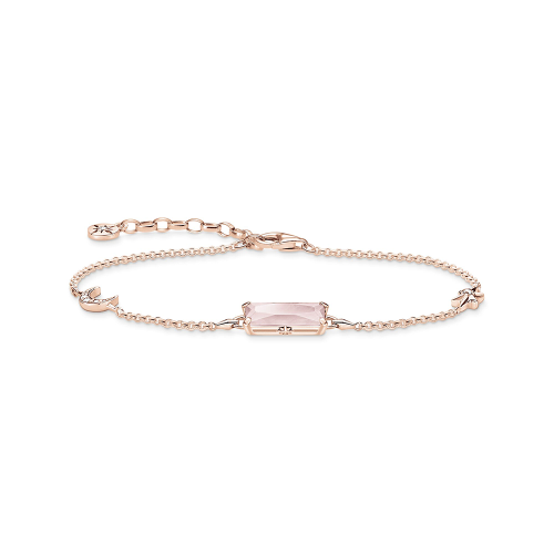 Thomas Sabo Sparkling Heitage Armband rosa Stein mit Mond und Stern A1958-417-9