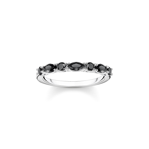 Thomas Sabo Sparkling Heitage Ring schwarze Steine silber TR2341-051-11