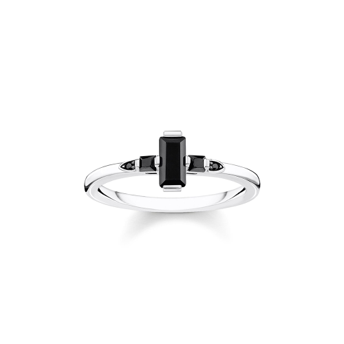 Thomas Sabo Sparkling Heitage Ring Stein Baguette-Schliff schwarz TR2266-643-11