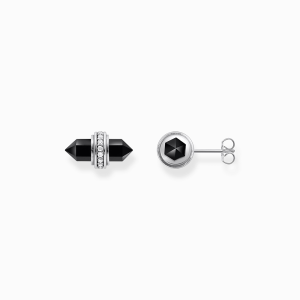 Thomas Sabo Sterling Silver Ohrstecker mit schwarzem Onyx Kristall Silber H2281-641-11