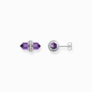 Thomas Sabo Sterling Silver Ohrstecker mit violettem Onyx Kristall Silber H2281-643-13