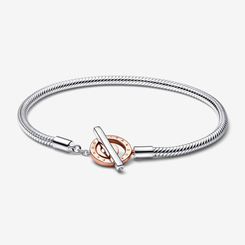 Pandora Signature Pandora Signature Bicolor Logo T-Verschluss Schlangen-Gliederarmband 582309C00