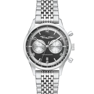 Thomas Sabo Rebel at Heart Herrenuhr Rebel at Heart Chronograph silber schwarz WA0375-201-203