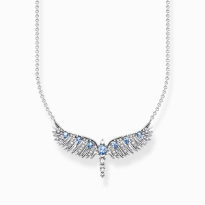 Thomas Sabo Rising Phoenix Kette Phönix-Flügel mit blauen Steinen silber KE2169-644-1