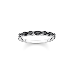 Thomas Sabo Sparkling Heitage Ring schwarze Steine silber TR2341-051-11