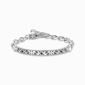 Thomas Sabo Sterling Silver Armband mit Fellmuster Silber geschwärzt A2146-643-21