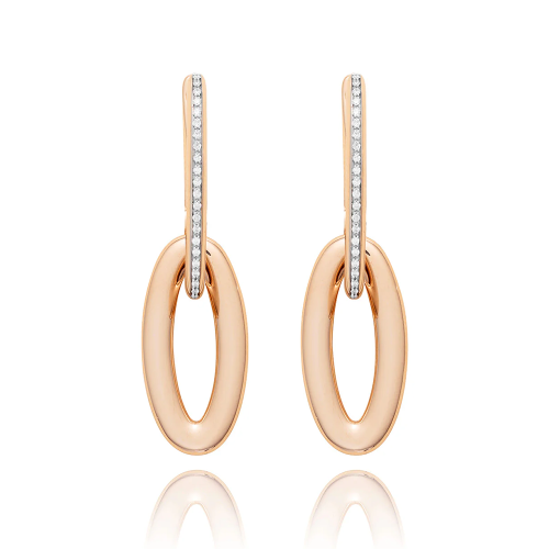 Nanis Libera Ovale Ohrringe „Libera Icon“ aus Roségold und Diamanten OS3-604