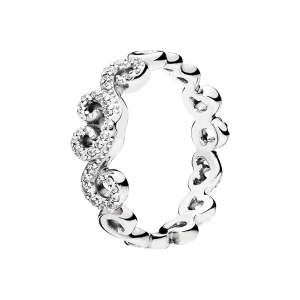 Pandora Love Ring Heart Swirls 197117CZ-50