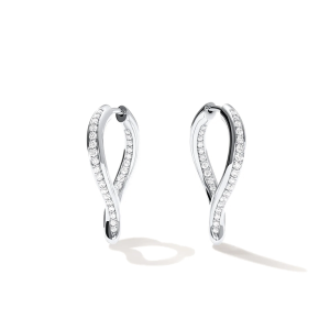 Tamara Comolli Signature SIGNATURE Hoop Ohrringe Twisted Drop mit Diamant Pavé E-Sig-Ho-TDr-p-wg