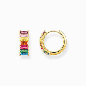 Thomas Sabo Rainbow Heritage Creolen mit bunten Steinen Pavé vergoldet CR667-488-7