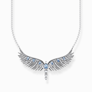 Thomas Sabo Rising Phoenix Kette Phönix-Flügel mit blauen Steinen silber KE2167-644-1