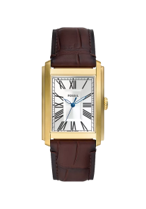 Fossil Carraway Herrenuhr Krokoprägung Leder braun FS6011