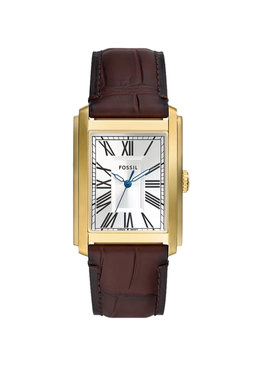 Fossil Carraway Herrenuhr Krokoprägung Leder braun FS6011