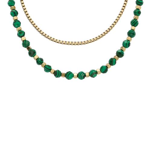 Fossil Kette All Stacked Up Beads rekonstruiert Malachit grün JA7246710