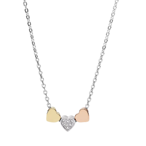 Fossil Kette Heart Edelstahl dreifarbig JF02856998