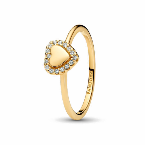 Pandora Gravierbarer Herz Strahlenkranz Ring 163801C01