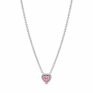 Pandora Rosafarbenes Erhabenes Herz Halskette 398425C02-45