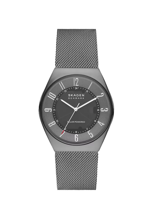 Skagen Grenen Herrenuhr Solarwerk Milanaise Edelstahl anthrazit SKW6836
