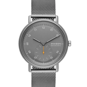 Skagen Kuppel Herrenuhr Kleine Sekunde Milanaise Edelstahl anthrazit SKW6891