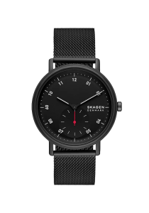 Skagen Kuppel Herrenuhr Kleine Sekunde Milanaise Edelstahl schwarz SKW6892