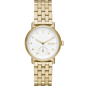 Skagen Kuppel Lille Damenuhr Kleine Sekunde Milanaise Edelstahl goldfarben SKW3102